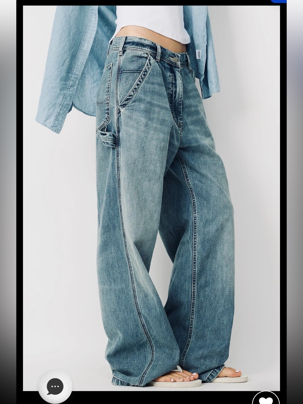 The denimist Teri wide leg carpenter jeans